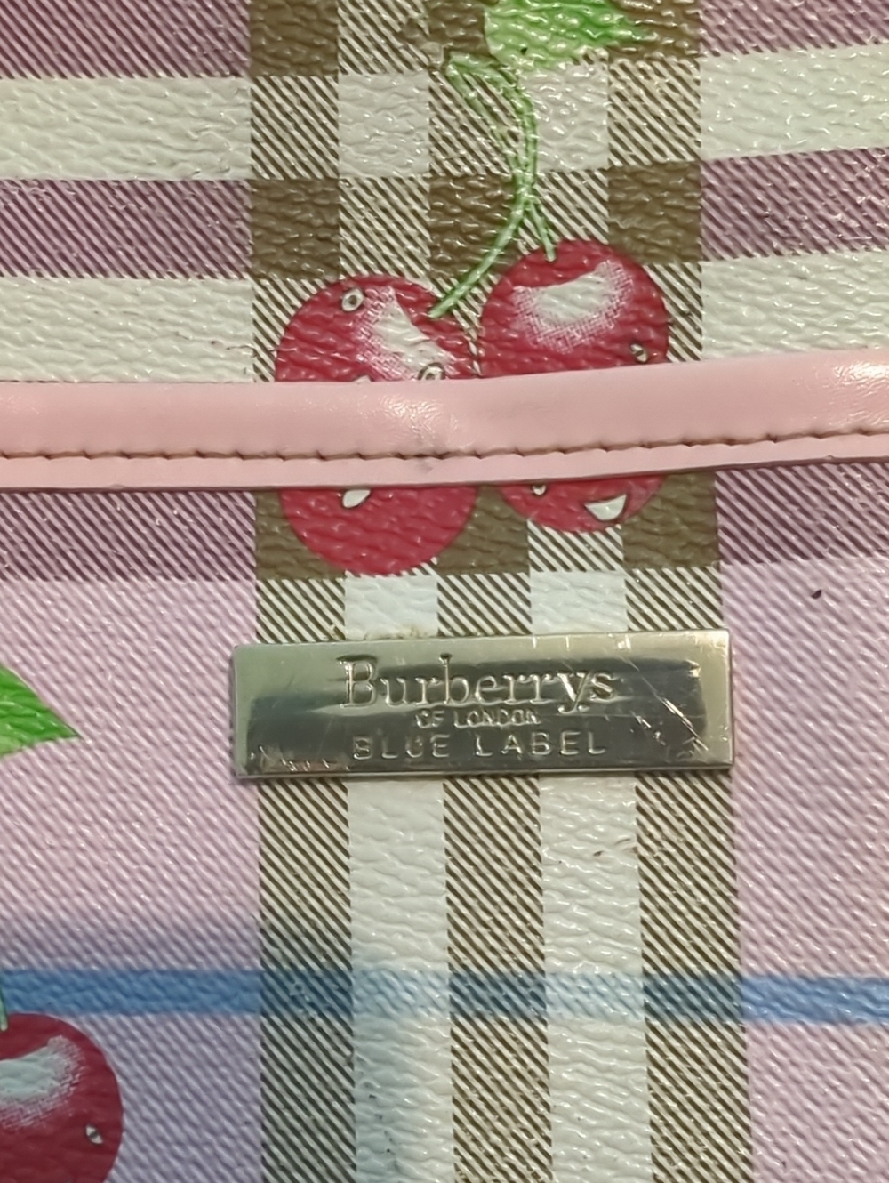 ULTRA RARE Burberrys Burberry Blue Label Cherry Tote Bag 👛 WOW Japan Market! - Picture 2 of 11
